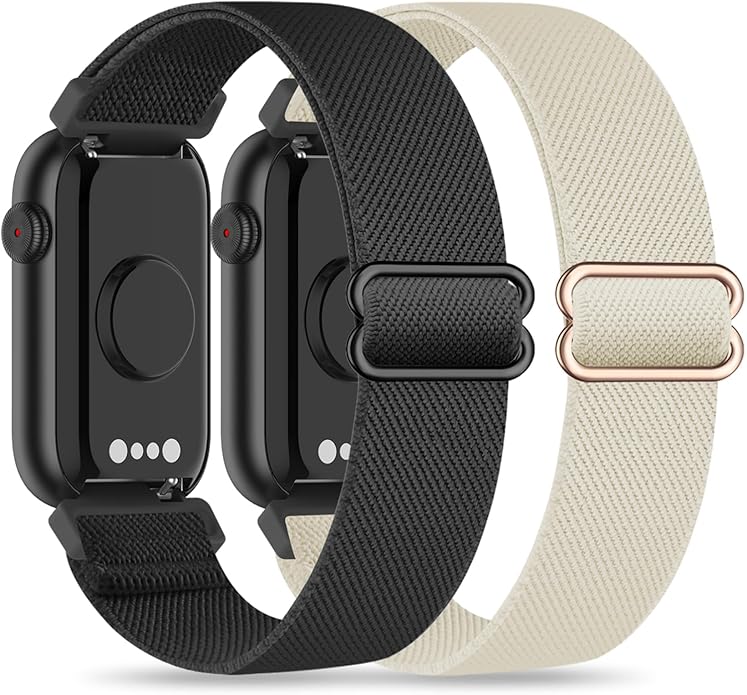 2 Pack Stretchy 16mm Nylon Bands Compatible with FITVII HM08/MorePro HM08/Amzhero-Runfit D26/KALINCO Slim Fitness Tracker
