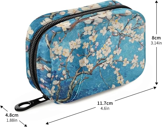 Travel Pill Case Almond Blossom Weekly Small Pill Box 7 Day Pill Box Pill Organizer Bag