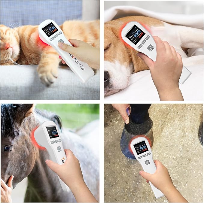 Red Light Therapy Device - 4x808nm+16x650nm Near Infrared Light Therapy for Joint Muscle Pain Relief, Handheld Infrared Therapy for Body, Knee, Shoulder, Back, Dog, Cat, Horse, White