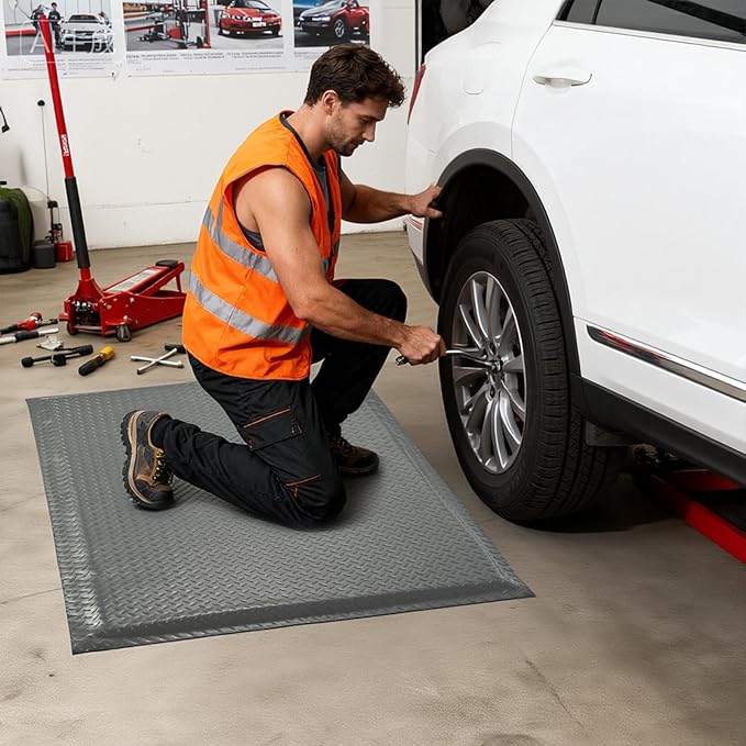 Anti Fatigue Mats Industrial 3' x 7' 15/16" Thick Ergonomic Standing Mat Commercial Kitchen Mat Heavy Duty Diamond Plate Cushioned Shop Floor Mats Helps Relieve Back and Leg Soreness