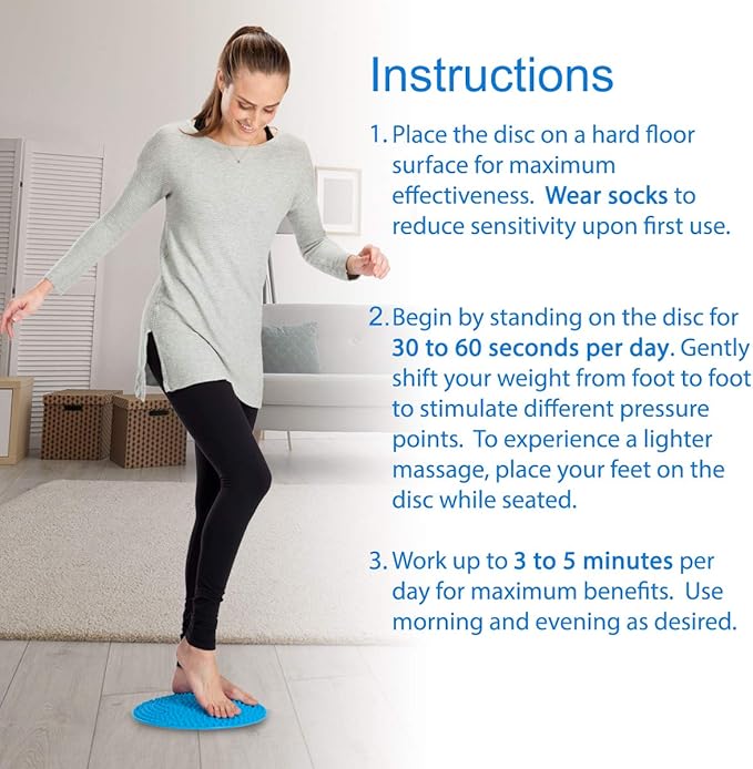 Daiwa Felicity Foot Massager Mat - Reflexology Mat with Magnetic Therapy Acupressure Disc - Ergonomic Acupressure Mat for Feet Relaxation, Pressure Point Pad - (Blue)