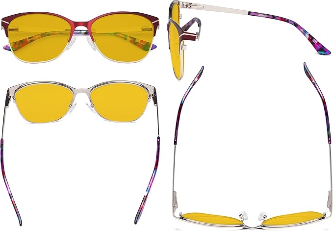 Eyekepper Blue Light Glasses - Semi Rimless Digital Eyeglasses for Women Blocking Computer Screen UV Rays