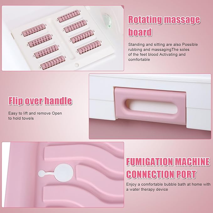 Portable Bathtub, 58/56/50/46 Inch Collapsible Bathtub, Freestanding Foldable for Adults, Folding Tub for Shower, Hot Bath, Ice Bath (Pink-A-150cm)