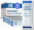 HCS Bulk Gel Ice Packs for Injuries, Reusable - Hot and Cold Pack for Pain Relief - Soft, Flexible Ice Pack, Reusable Gel Packs - Body Heat/Cold Compress - Freezer, Microwavable, 4x10in (24Pk)