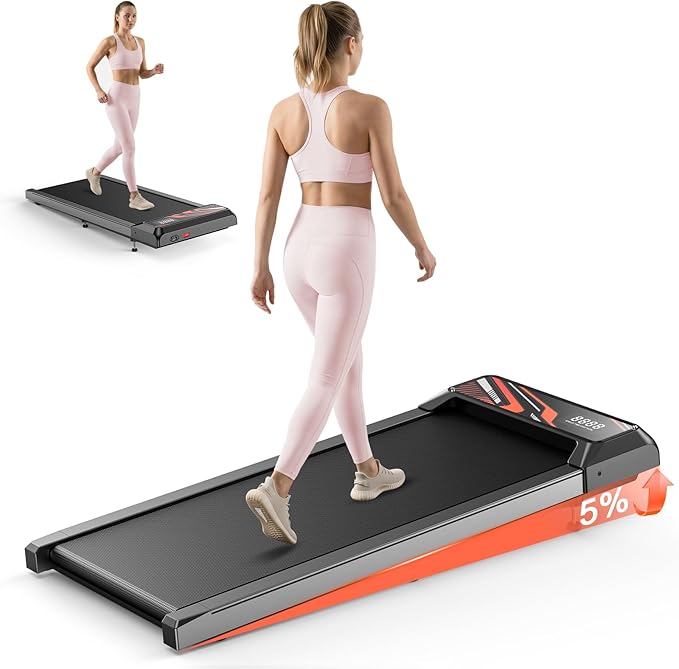 2.5HP Walking Mat with Incline pad,Under Desk Treadmill, Walking Running Pad with Remote, 3 in 1 Low Noise Small Mini Portable Treadmill with Led Screen, Compact Treadmills for Home, 265lbs Capacity
