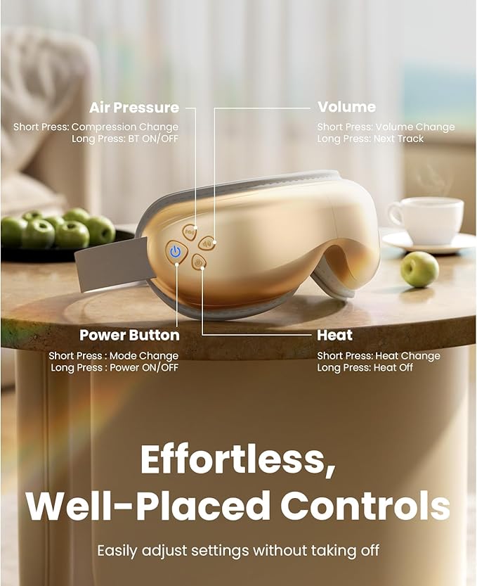 BOB AND BRAD Eye Massager with Heat and Cooling, EyeOasis 3 Eye Massager for Migraine FSA Eligible/HSA Eligible, Heated Headache Massager for Dry Eye Relief, Temple Massagers for Stress Relief