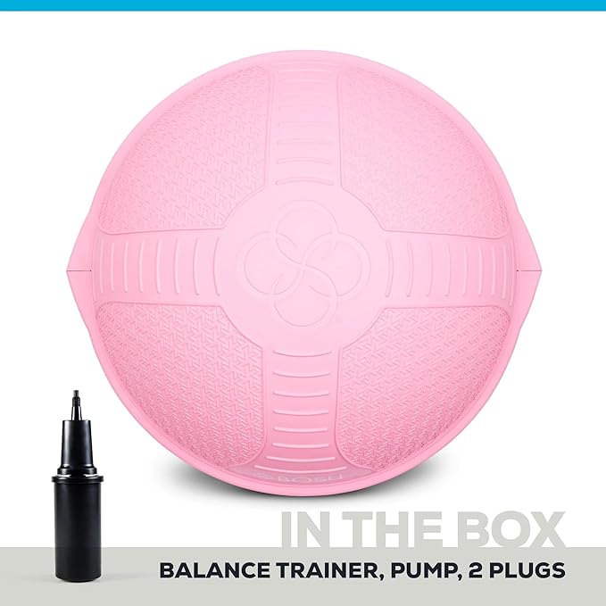 Bosu Half Ball Home Balance Exercise Trainer for Strength and Flexibility Workouts with Built to Last Burst Resistant Material and Hand Pump