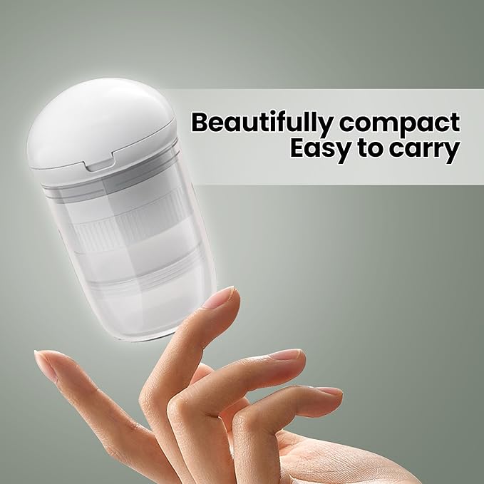 Multifunctional Pill Box, 4-in-1 Pill Organizer with Pill Cutter, Crusher & Water Cup, Compact Pill Case for On-the-Go Use (White)