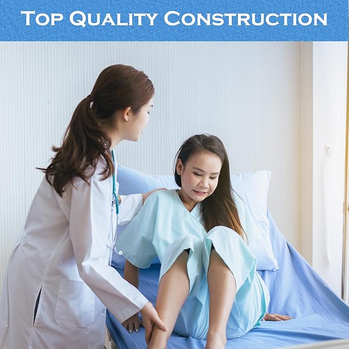 Moukeren 12 Pcs Hospital Bed Sheets Set Deep Pocket Fitted Sheet 36 with Elastic All Around Easy Care Knitted Jersey for Home/Nursing Home (Blue)