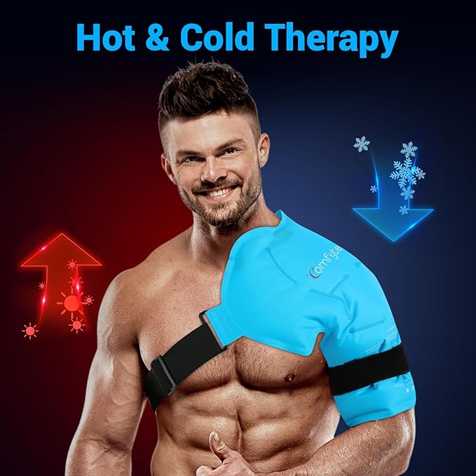Comfytemp Shoulder Ice Pack & Knee Ice Pack Wrap, Ice Packs for Injuries Reusable Gel, Instant Compression for Pain Relief, Surgery Gift