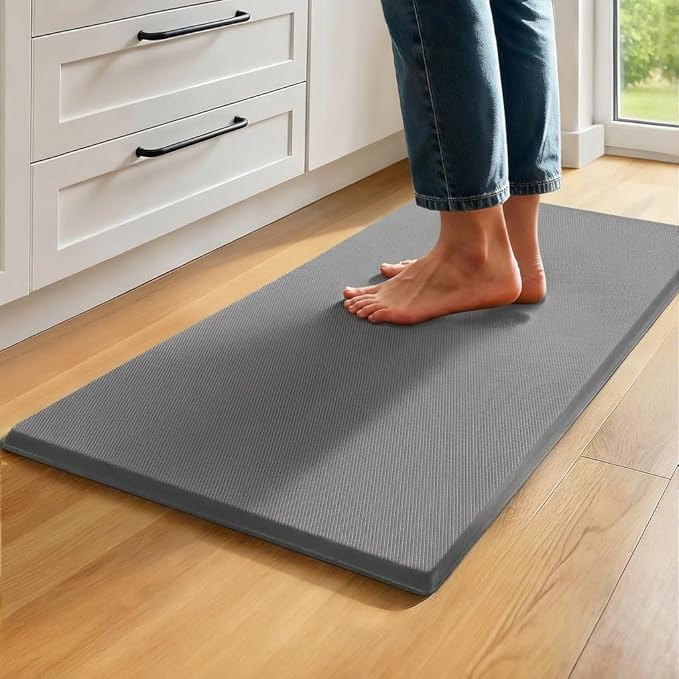 Kitchen Mat Cushioned Anti Fatigue, 0.75" Waterproof,Non Slip Kitchen Rugs, Memory Foam Comfort Mat for Standing at Home,Office,Sink,Laundry(20"x39" Grey)