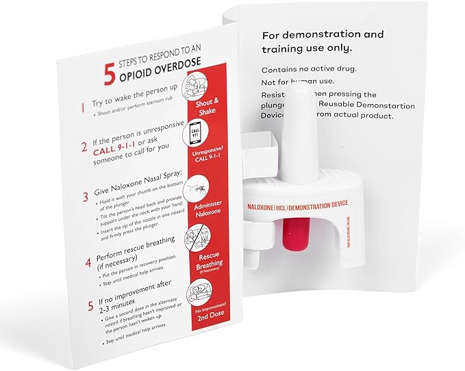 Training Device for Naloxone Nasal Spray | for Use in First Aid Training for Opioid Overdose | Reusable | Includes Two Nasal Spray Training Devices & Instructions (Pack of 5) | Contains NO Medication