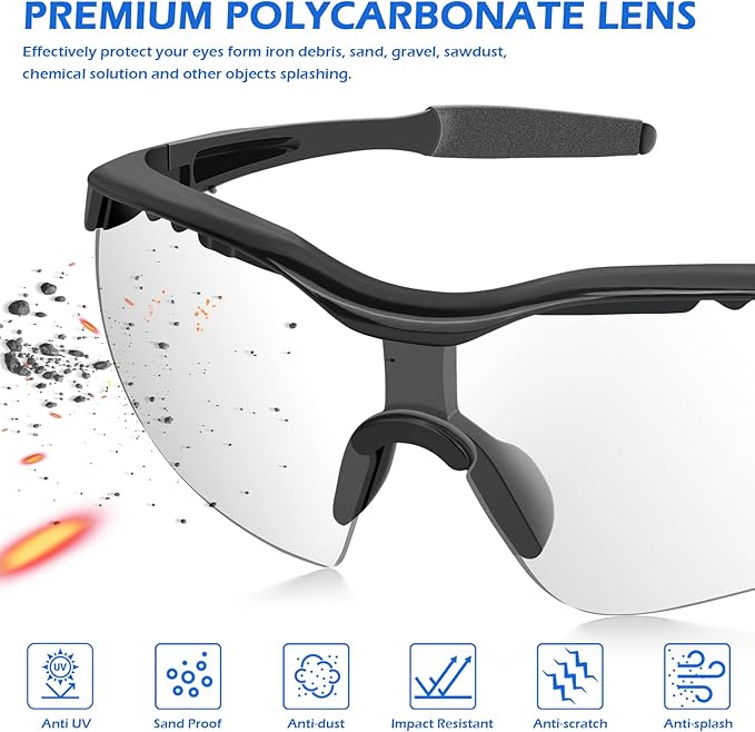 OXG 12 Pack Anti Fog Safety Glasses for Men, ANSI Z87.1 Safety Goggles Impact Scratch Resistant Eye Protection for Work