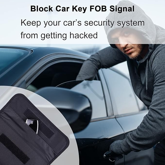 Wisdompro Faraday Bag, RFID Signal Blocking Bag Shielding Pouch Wallet Case for Cell Phone Privacy Protection and Car Key FOB