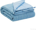 Satwip Cooling Weighted Blanket 20 lbs Queen Size Cool Moire Jersey Bed Blanket for Hot Sleeper with Soft Breathable Sanded, 60 x 80 inches, Blue