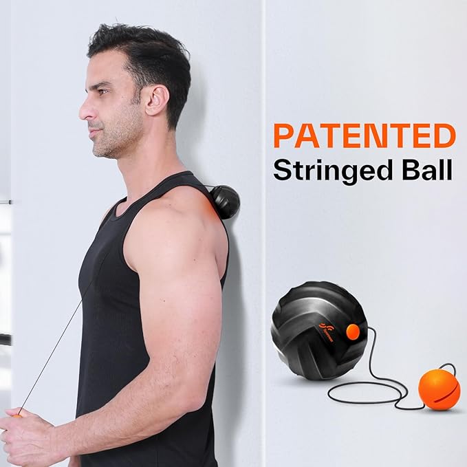 Sportneer 4 in 1 Foam Set, Muscle Relax Kit with 2 Textured Foam Pilates Rollers, Stringed Exercise Ball, Lacrosse Ball for Muscle Shoulder Back Leg Whole Body Relax Fitness Yoga