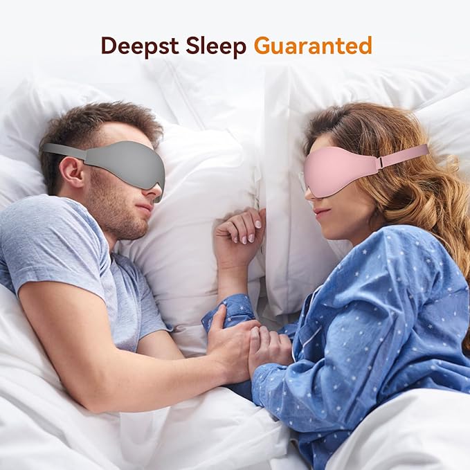 EVA BELLE Sleep Mask, Zero Pressure 3D Eye Mask for Men Women, Cool Smooth Eye Cover, Pink