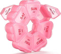 Weekly Pill Organizer, 7 Day AM/PM Pill Box with 14 Compartments, 2 Times a Day Travel Pill Case for Vitamins, Medicine, Fish Oil & Supplements (Pink)