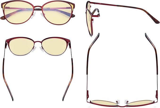 Eyekepper Ladies Blue Light Filter Glasses - Butterfly Design Computer Eyegalsses Women -Transparent Blue Lens