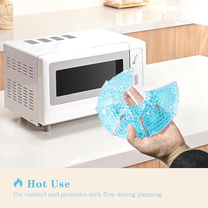 Hot/Cold Breast Gel Ice Packs Breast Cooling/Heat Pads Relief for Breastfeeding, Nursing Pain, Mastitis, Engorgement, Swelling, Plugged Ducts | Boost Milk Let-Down & Production,2 Pack (Blue)