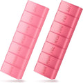 Large Pill Organizer 2 Pack, Easy-Open Weekly Pill Organizer, XL Daily Pill Organizers, 7 Day Medicine Pill Organziers, Medicine Box 7 Day for Large Vitamin Supplements (Pink + Red)