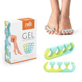 Gel Toe Separators for Women & Men - 4 Pieces Soft Silicone Pedicure Toe Spacers for Separating Toenails - Toe Polish Separators, Yoga, Relaxing, Nail Art and more - (Teal & Yellow Ombre)