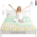 Grounding Sheets Queen Orange Floral - 15% Pure Silver + 85% Organic Cotton Fitted Bed Sheet for Earthing - 400 Thread Count Deep Pocket Grounded Bedsheet - Improved Sleep Down to Earth Ground Bedding