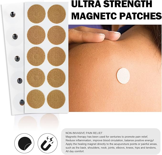Magnetic Acupressure Patches, Spot Magnet Kit Contains 3000 Gauss 40 Magnets + 600 Gauss 40 Magnets