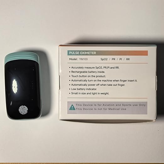 Finger Pulse Oximeter, Fingertip Blood Oxygen Saturation with Pulse Monitor, Oximeter with Lanyard, Pulse Oximeter for Sport and aviation use olny (green)