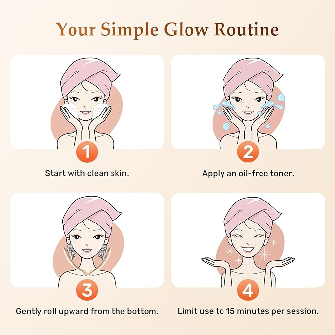 SZMDLX Microcurrent Facial Massager with LCD Screen, Electric Face Roller for Lifting & Toning, EMS Skin Tightening Device for Puffiness & Fine Lines, USB Rechargeable V-Shape Tool