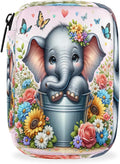 Flower Animal Elephant Travel Pill Organizer Box Weekly Portable Pill Case Daily Pills 7 Day Small Birth Control Pills Container Removable Compartments for Medicine Vitamins Fish Oil