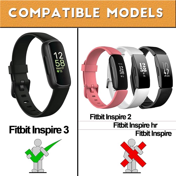 Honecumi Replacement Bands for Fitbit Inspire 3 - Silicone Sport Wristband Strap Bracelets for Women and Men - Colorful Accessories, S/L