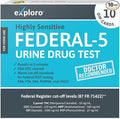 Exploro Federal Level 5 Panel Drug Test Kit - At Home Urine Drug Screen for THC, Cocaine, Amphetamines, Opiates, PCP - Accurate Results for Pre-Employment & Personal Use (Pack of 10)