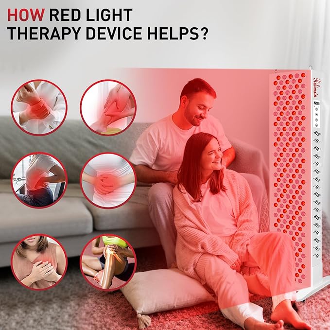 200 LEDs Red Light Therapy Device, Red Light 660nm & 850nm Near Infrared Light Therapy Panel for Body Face, Red Light Therapy with Timer Controller for Pain Relief, Skin Beauty & Anti-Aging