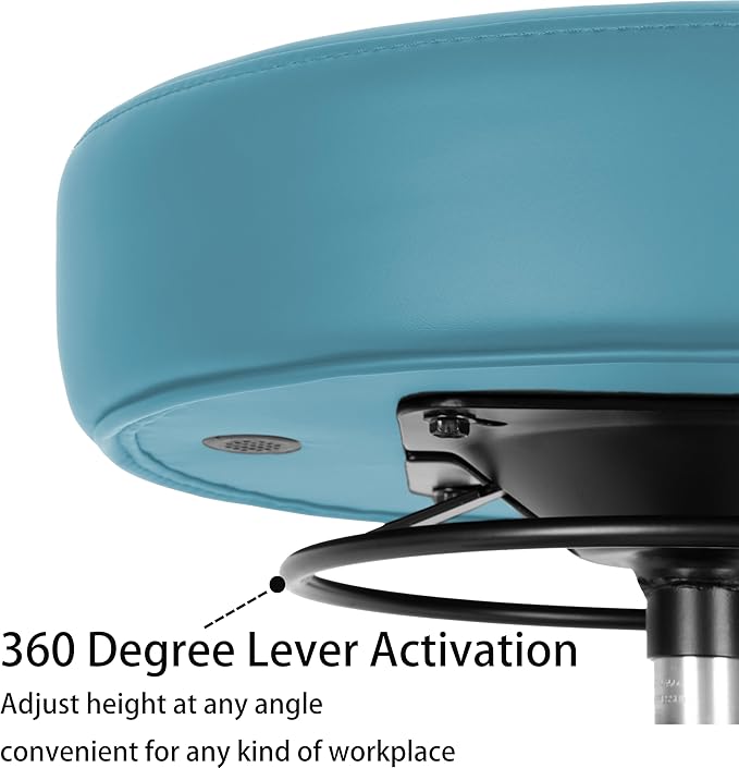 TAKE UR SEAT® All-Purpose Stools with Adjustable Seat and Easy Clean Performance Fabrics for Cleanroom Lab Medical Office Classroom Shop Garage Spa Massage Tattoo (17" Blue)