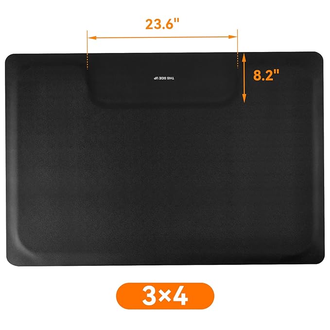 Salon Barber Floor Mat Anti Fatigue for Hairstylist Standing 3' x 4', 1/2'' Thick Comfort Matt Square Base for Salon Styling Chair, Hair Cutting Hairdressing Beauty Equipment