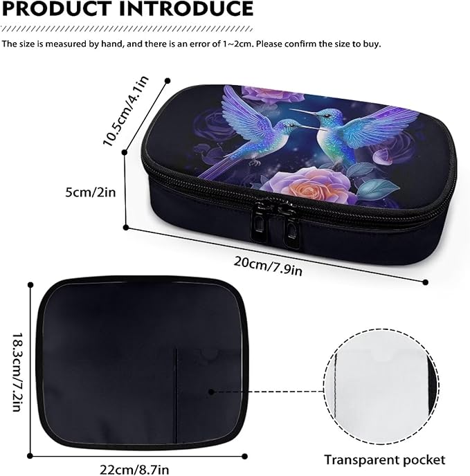 Hummingbird Rose Insulin Cooler Travel Case, Expandable Insulated Diabetic Bag Portable Medication Cooler Bag for Insulin Pens and Blood Glucose Monitor Supplies