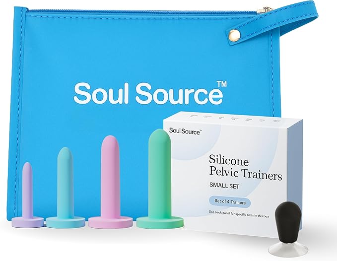 Soul Source | Silicone Wand Set Pelvic Floor Trainer | Progressive Comfort & Strength | with Travel Pouch and Handle (Small Set)