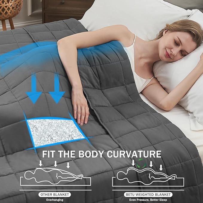 Weighted Blanket for Adults 12lbs, 48"x72", Twin Full Size Cooling Heavy Throw Blanket for 110-130lbs, Microfiber Soft Thick Big Blankets Weighted Comforter Breathable Gift for Sleeping, Grey