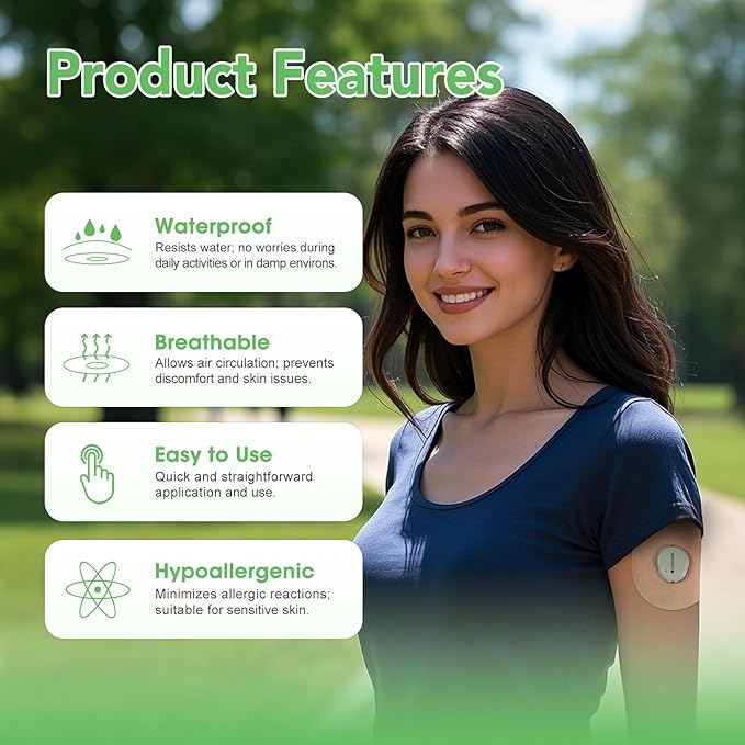 Onida Dexcom G7 Adhesive Patches 10PCS Over Patches for Dexcom G7 & Stelo CGM,Pre-Cut Adhesive Overpatches Waterproof, Continuous Glucose Monitor Sensor Cover