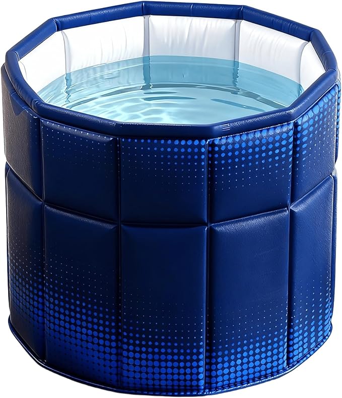 Portable Bathtub for Adult 27.5"x27.5" Collapsible Cold Plunge Bathtub Foldable No Installation Ice Bath Tub for Shower Stall, Bathroom Hot SPA Soaking Standing Tub