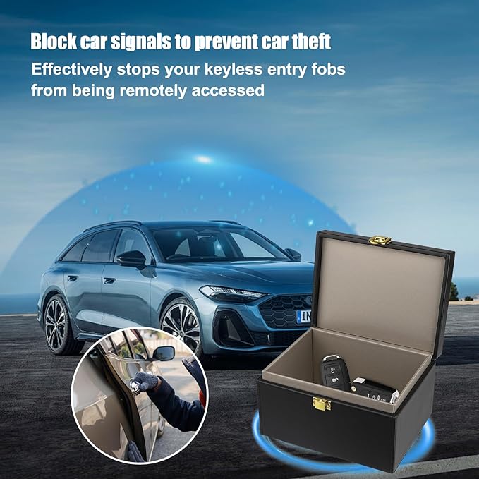 Diyife Faraday Box, [8-12 Car Keys Capacity] Large Capacity Faraday Cage for Car Key, RFID Signal Blocking Box Key Fob Protector Anti Theft Car Signal Blocking Box for Car Keys, Phones