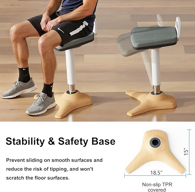 Standing Desk Chair - Ergonomic Wobble Stool for Adults - Active Seating Stool Height Adjustable (22"-31.9") - Perfect for Home Office, Standing Desks, and Classrooms