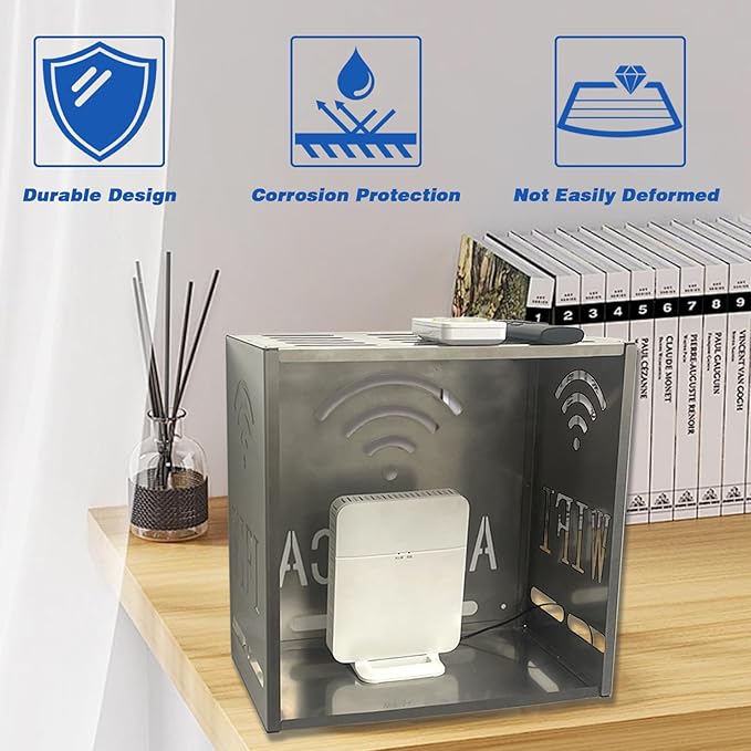 Large WiFi Router Cover Shielding Modem Shelf WiFi Router Box Hider E mf Faraday Cage E Mf Blocker for Home W iFi R outer Storage Cabinet