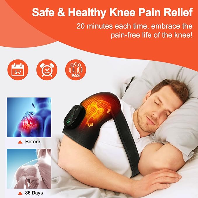 Red Light Therapy for Knee- Wirefree Rechargeable Controller, 660nm&850nm Red Light Therapy 5 Heating Modes Designed
