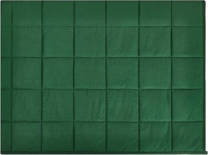 RelaxBlanket King Size Weighted Blanket | 80''x90'',30lbs | for Single or Double | Premium Cotton Material with Glass Beads | Dark Green