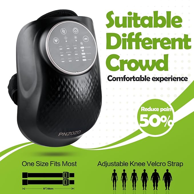 Electric Knee Massager, 3D Airbag Compression Knee Heating Massager, 3 Heating Levels, 3 Vibration Modes, LED Screen, Adjustable Straps, Gift for Men and Women