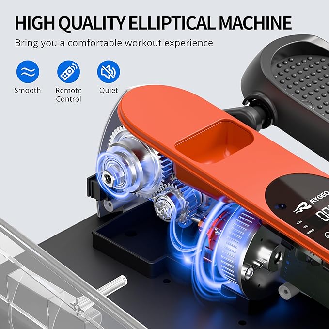 Elliptical Leg Exerciser with Electric Seated Pedal, Under Desk Elliptical Machine for Home & Office, Manual & Auto Mode, Forward & Reverse,12 Speeds Leg Exercise Machine for Seniors