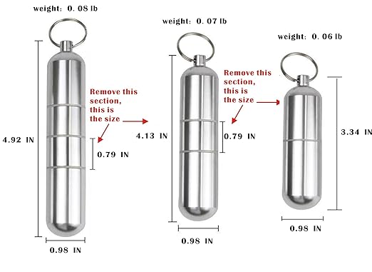 2 Pack Small Pocket Cigarette Case Keychain Portable Mini Aluminum Pill & Cigarette Organizer Container for Outdoor Camping Trips (Silver+Gold)