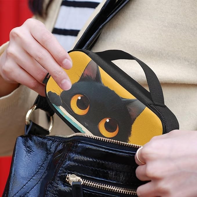 Rnyleeg Insulin Cooler Travel Case Cute Black Cat Reusable Insulin Bag for Travel Diabetic Supplies Storage for Home Medicine Carrying Case Diabetic Care Storage